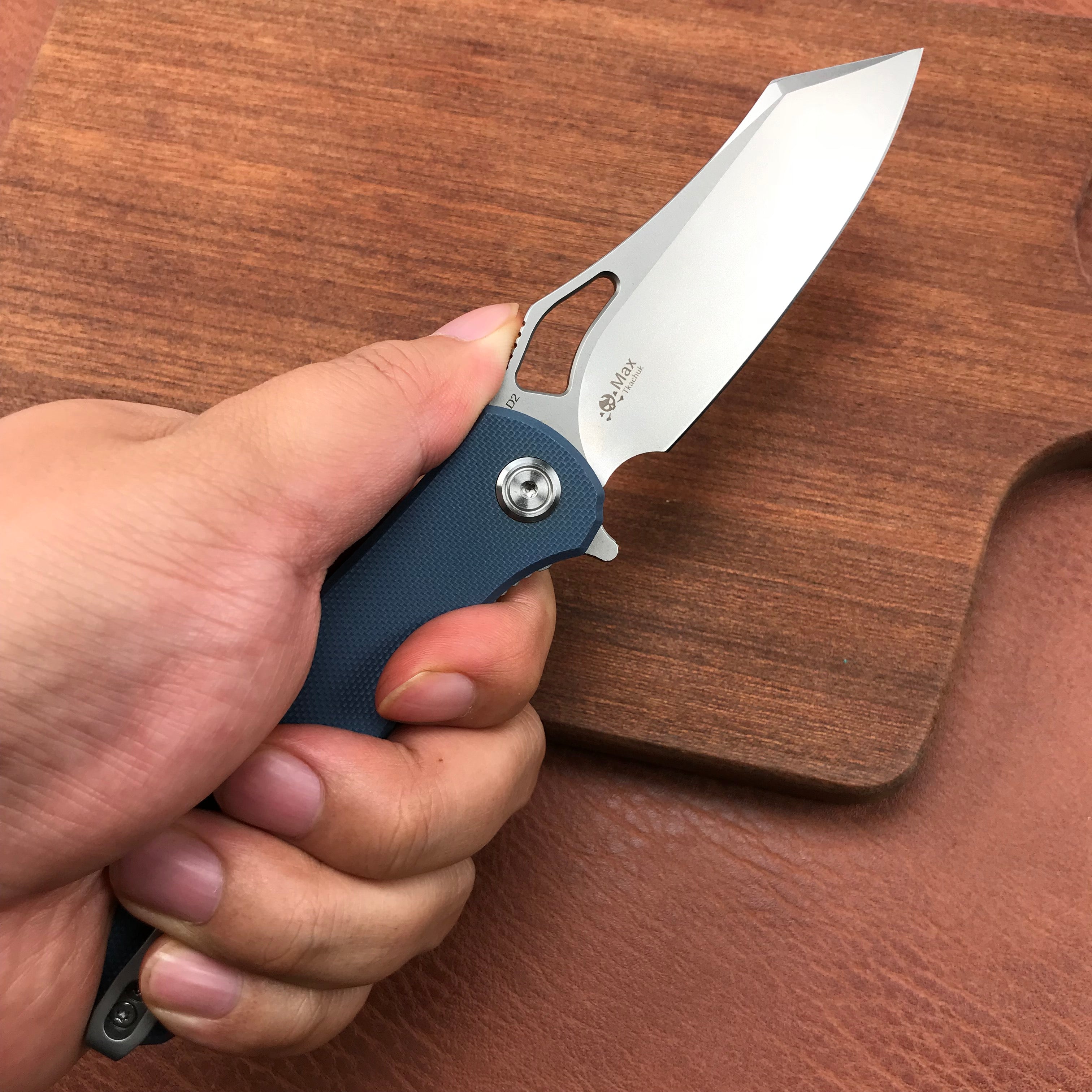 KUBEY KU310E Drake Blue G10 Handle D2 Blade Folding Knife EDC Outdoor 3.46" Blasted Stonewashed D2