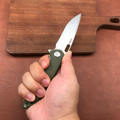 （SPECIALS ）  KUBEY  KU003B Darknesss Liner Lock Flipper Pocket Folding Knife Green G10 Handle 3.74" Bead Blasted D2