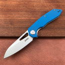 KUBEY KU291C Vagrant Liner Lock Folding Knife Blue G10 Handle (3.1" Sandblast AUS-10)