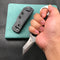 KUBEY KU320A WOLF E-CQC Fixed Blade Knife Black G10 Handle w/Kydex 2.76" Stonewashed  D2