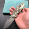 KUBEY KU322K Liner Lock Flipper Folding Knife Camo G10 Handle 3.39" Blasted Stonewashed D2