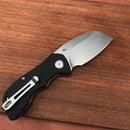 KUBEY KU180A Karaji Liner Lock Dual Thumb Studs Open Folding Pocket Knife Black G10 Handle 2.56" Bead Blasted D2