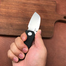 KUBEY KU180A Karaji Liner Lock Dual Thumb Studs Open Folding Pocket Knife Black G10 Handle 2.56" Bead Blasted D2