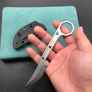KUBEY KU362 Hydra Design 12.7 Every Day Carry Fixed Blade Knife Skeletonized Handle 2.60" Blasted Stonewashed 14C28N