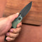 KUBEY KU344C Jade  G10 Handle Folding Knife 3.43" Dark Stonewahsed D2