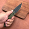 KUBEY KU344B Green G10 Handle Folding Knife 3.43" Dark Stonewahsed D2