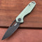 KUBEY KU324B  Jade G10 Handle Front Flipper Folding Knife 3.27"Dark Stonewahsed D2