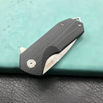 KUBEY KU203A Chubby Liner Lock EDC Flipper Knife Black G10 Handle (2.36"Sandblast D2)