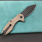 KUBEY KU236I NOBLE Liner Lock Folding Knife Tan G10 Handle (3.2" Black Stone Wash D2)