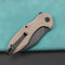 KUBEY KU236I NOBLE Liner Lock Folding Knife Tan G10 Handle (3.2" Black Stone Wash D2)