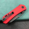 KUBEY KU332F Duroc Liner Lock Flipper Folding Knife Red  G10 Handle 2.91" Black Stonewashed AUS-10