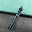 KUBEY KU328B Atlas Liner Lock Folding Knife  Denim Blue G10 Handle 3.31"Dark Stonewashed 14C28N