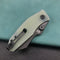 KUBEY KU337C Monsterdog Liner Lock Folding Knife Jade G10 Handle 2.95" Dark Stonewashed 14C28N
