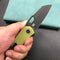 KUBEY KU332H Duroc Liner Lock Flipper Folding Knife Yellow G10 Handle 2.91" Black Stonewashed AUS-10