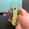 KUBEY KU332H Duroc Liner Lock Flipper Folding Knife Yellow G10 Handle 2.91" Black Stonewashed AUS-10