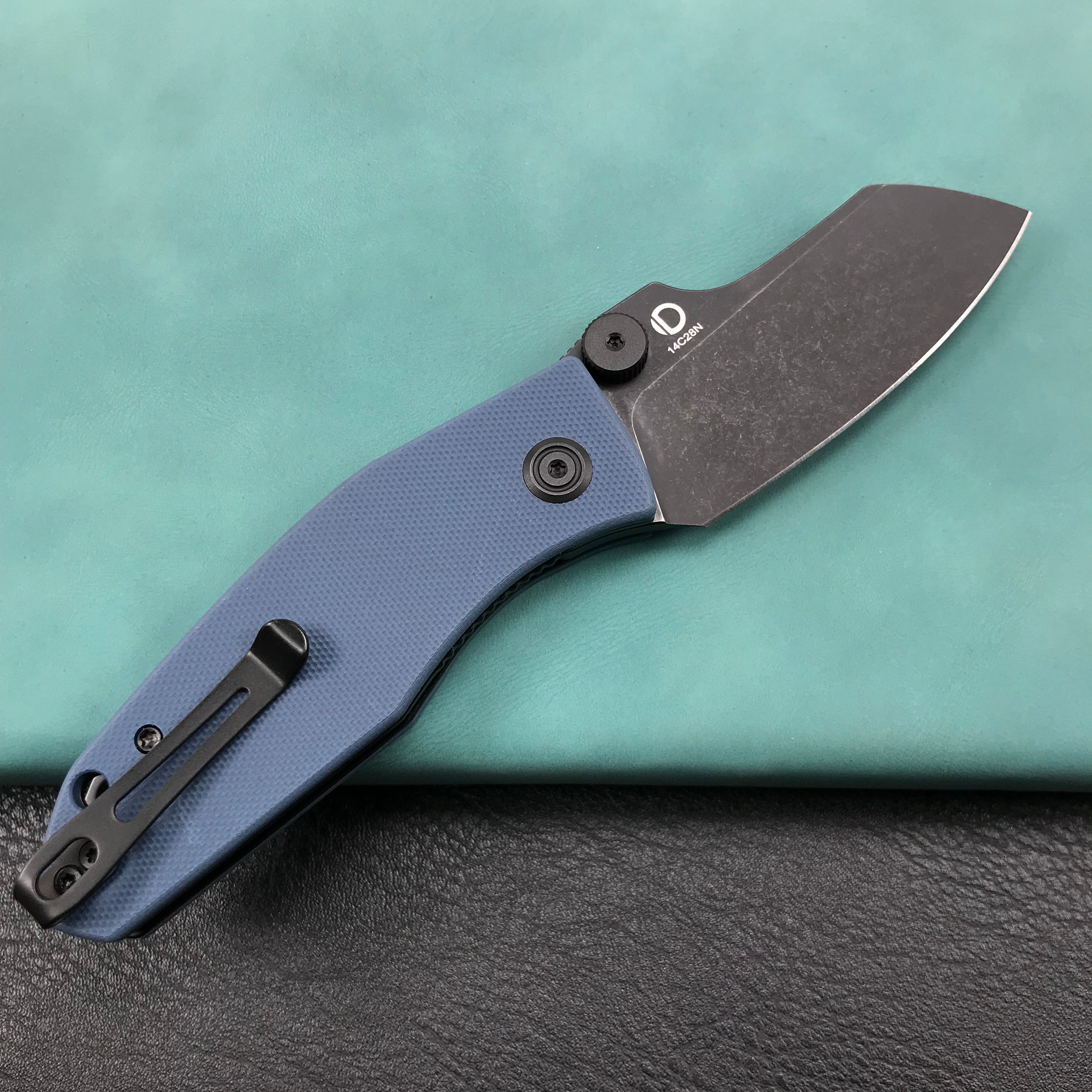 KUBEY KU337B Monsterdog Folding Knife Denim Blue G10 Handle(2.95" Dark Stonewashed14C28N)