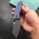 KUBEY KU337B Monsterdog Folding Knife Denim Blue G10 Handle(2.95" Dark Stonewashed14C28N)