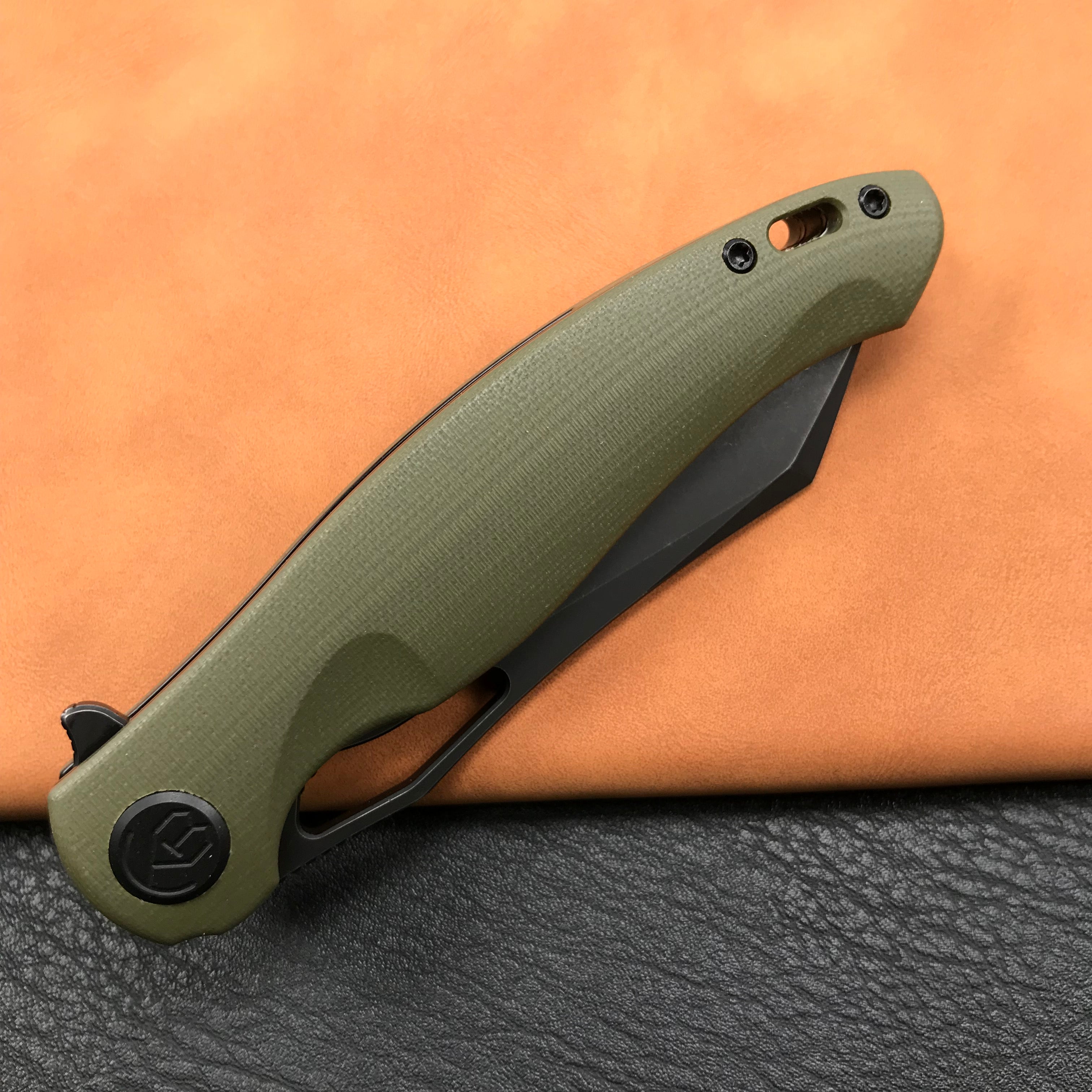 KUBEY KB239F Drake Lliner Lock Folding Knife OD Green G10 Handle 3.74'' Dark Stonewahsed  14C28N