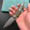 KUBEY KU333E Leaf Liner Lock Front Flipper Folding Knife Green G10 Handle 2.99" Bead Blasted AUS-10