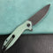 KUBEY KU117G Nova Liner Lock Flipper Folding Pocket Knife Jade  G10 Handle Black Stonewashed D2