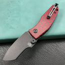 Exclusives KUBEY KU337 Monsterdog Folding Knife  Black &amp;  white red  G10 Handle 2.95" Dark Stonewashed 14C28N