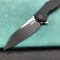 KUBEY  KU158C Liner Lock Flipper Folding Knife Black G10 Handle 3.82" Black Titanium Coated D2