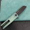 KUBEY KU317D Sailor Liner Lock Flipper Outdoor Pocket Knife Translucent Jade G10 Handle 3.11" Black Stonewashe AUS-10