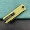 KUBEY KU317B Sailor Liner Lock Flipper Outdoor Pocket Knife Yellow G10 Handle 3.11" Black Stonewashe AUS-10