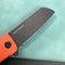 KUBEY KU317F Sailor Liner Lock Flipper Outdoor Pocket Knife Orange G10 Handle 3.11" Black Stonewashe AUS-10