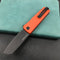 KUBEY KU317F Sailor Liner Lock Flipper Outdoor Pocket Knife Orange G10 Handle 3.11" Black Stonewashe AUS-10