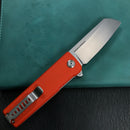 KUBEY KU317G Sailor Liner Lock Flipper Outdoor Pocket Knife Orange G10 Handle 3.11" Blasted Stonewashed AUS-10