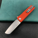 KUBEY KU317G Sailor Liner Lock Flipper Outdoor Pocket Knife Orange G10 Handle 3.11" Blasted Stonewashed AUS-10