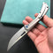 KUBEY Ishtar KU170C EDC Folding Knife [3.5"Bead Blasted Stonewashed  6AL4V Titanium]