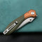 KUBEY KU314B Ruckus Liner Lock Folding Knife Copper Head and OD Green G10 Handle G10 Handle 3.31" Blasted Stonewashed  AUS-10