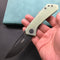 KUBEY KU331E Front Flipper EDC Pocket Folding Knife  Jade G10 Handle 3.27" Dark Stonewashed D2