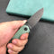 KUBEY KU342B Liner Lock Flipper Outdoor Pocket Knife Jade G10 Handle Black Stonewashe  AUS-10
