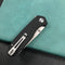 KUBEY KU342A   Liner Lock Flipper Outdoor Pocket Knife Black G10 Handle  Blasted Stonewashed AUS-10