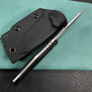 KUBEY KU230C Golf EDC Fixed Blade Knife Black  G-10 Handle  3.1" Stone Washed  AUS-10