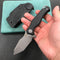 KUBEY KU230E Golf EDC Fixed Blade Knife Black G-10 Handle 3.1"  Dark Stonewashed   AUS-10