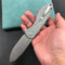 KUBEY KU358B Master Chief Outdor Folding Pocket Knife Black&White G10 Handle 3.43" Blasted Stonewashed AUS-10