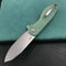 KUBEY KU358C Master Chief Outdor Folding Pocket Knife Jade G10 Handle 3.43" Blasted Stonewashed AUS-10