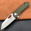 KUBEY KU332B Liner Lock Flipper Folding Knife  green G10 Handle 2.91"Blasted Stonewashed  D2