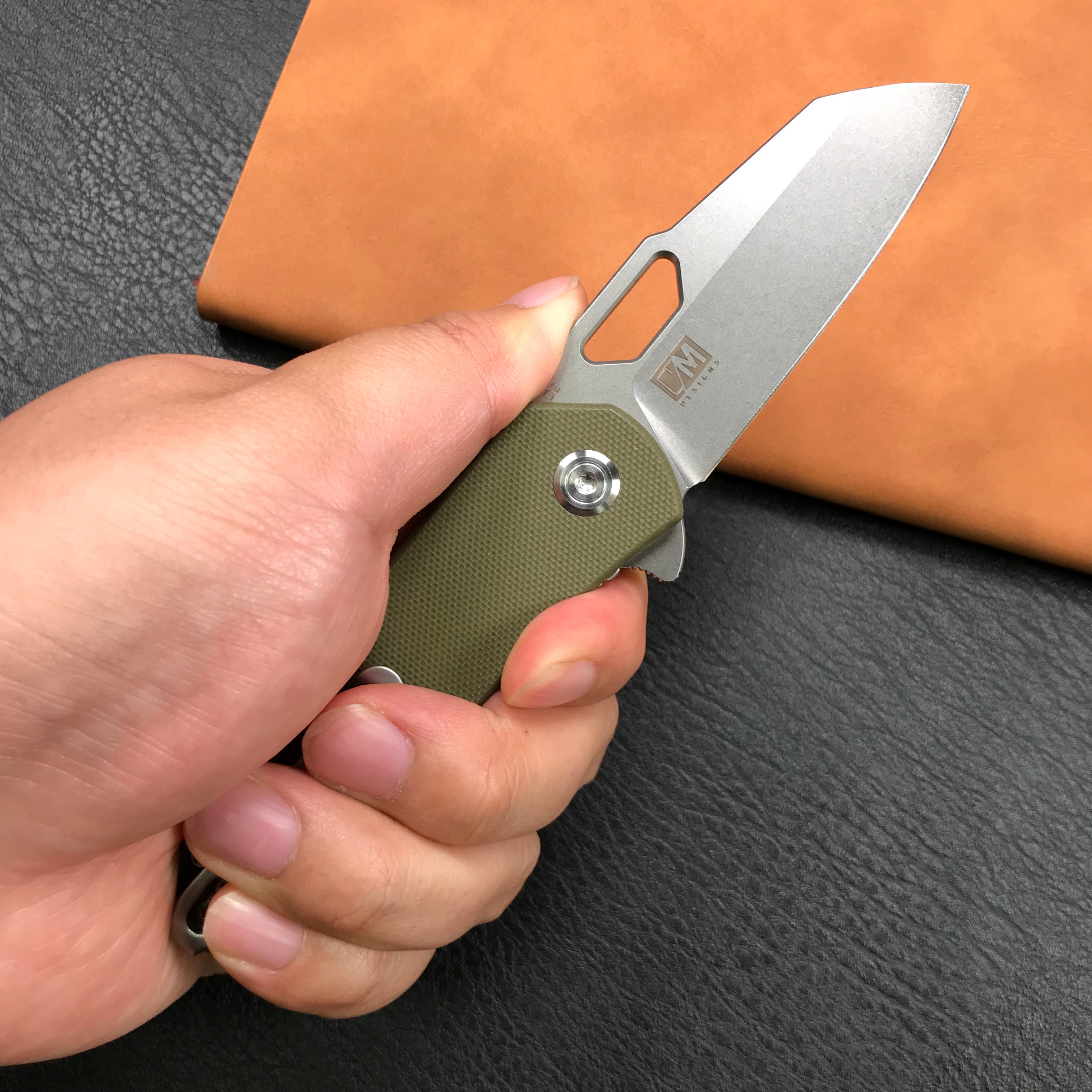 KUBEY KU332B Liner Lock Flipper Folding Knife  green G10 Handle 2.91"Blasted Stonewashed  D2