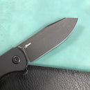 KUBEY KU358F Master Chief Outdor Folding Pocket Knife Black G10 Handle  3.43" Black Stonewashe  AUS-10