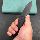 KUBEY KU358F Master Chief Outdor Folding Pocket Knife Black G10 Handle  3.43" Black Stonewashe  AUS-10