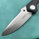 KUBEY KU314F Ruckus Liner Lock Folding Knife Black  G10 Handle 3.31" Blasted Stonewashed  AUS-10