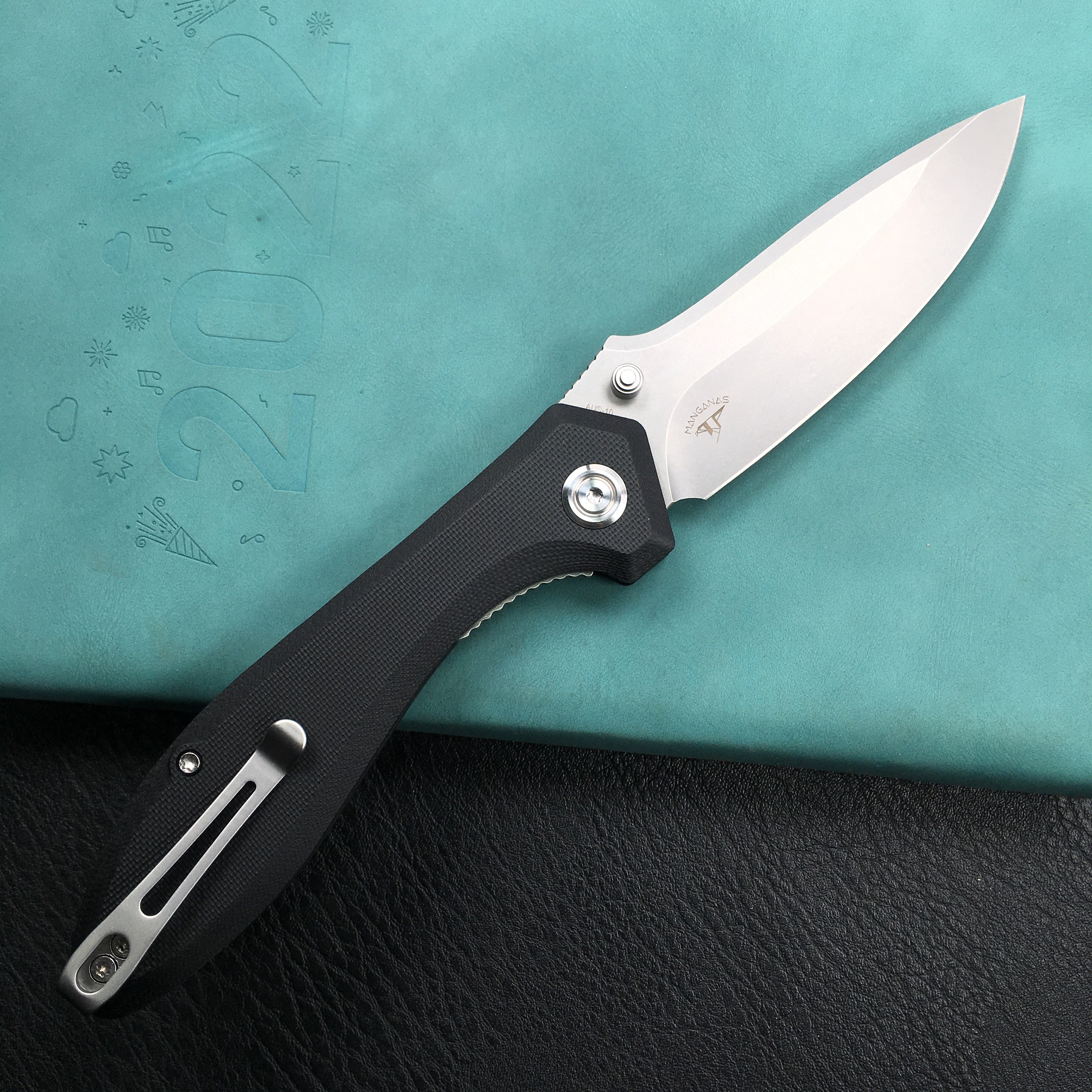 KUBEY KU314F Ruckus Liner Lock Folding Knife Black  G10 Handle 3.31" Blasted Stonewashed  AUS-10