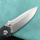 KUBEY KU314F Ruckus Liner Lock Folding Knife Black  G10 Handle 3.31" Blasted Stonewashed  AUS-10