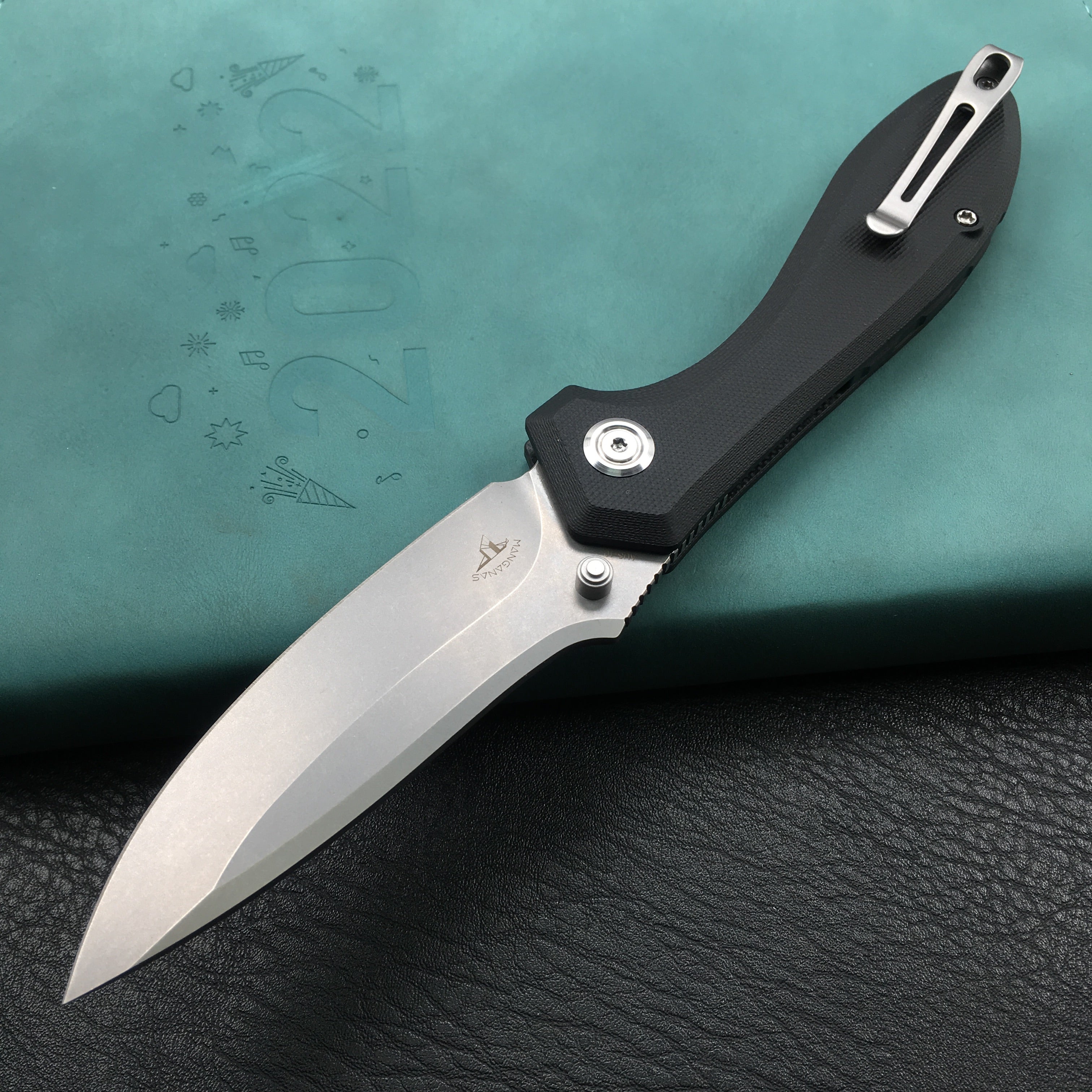 KUBEY KU314F Ruckus Liner Lock Folding Knife Black  G10 Handle 3.31" Blasted Stonewashed  AUS-10