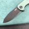 KUBEY KU358D Master Chief Outdor Folding Pocket Knife  Jade G10 Handle  3.43" Black Stonewashe  AUS-10